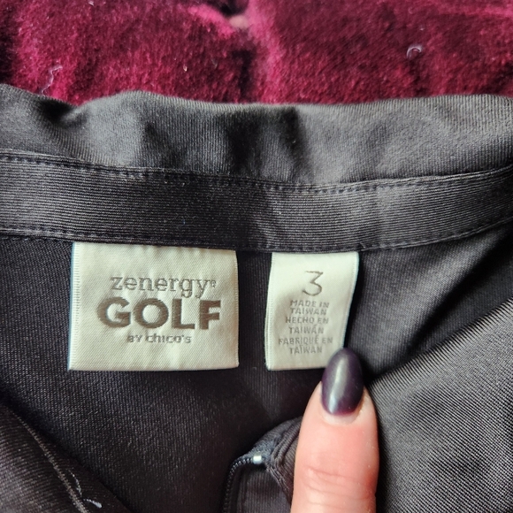 Size 3/xl  Chico black striped shirt. - Picture 2 of 3